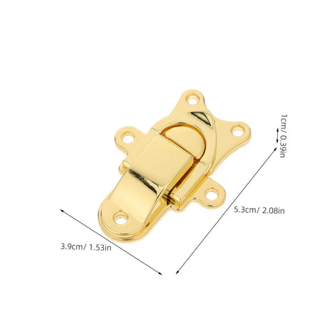 Chic 2pcs Retro Golden Duckbill Toggle Latches Fit Any Wooden Chest Or Toolbox With Stunning Zinc Alloy Finish For Vintage Decor And Secure Fastening 5.3cm gold latch with 3.9cm base