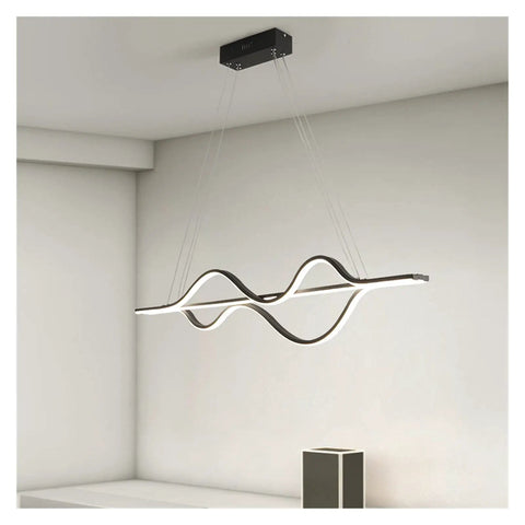 Hot 1000mm Dimmable Modern Led Pendant Lights for Dining Room Kitchen Room Bar Hanging Pendant Lamp Fixtures Led, black design.