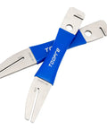 Bike Disc Rotor Truing Fork Tool Wrench for MTB Mountain and Road Bicycles with heat-treated steel construction and rubber handle.
