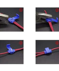 Step-by-step installation of Quick Splice Wire Connectors Kit 100 Pack For 18 To 14 AWG Solid Or Stranded Copper T Tap Female Inline Splice Connectors Blue