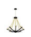 Black Gold 6 Light Farmhouse Chandelier for Dining Room Kitchen Island and Foyer Dope Industrial Iron Lighting Fixture with Rustic Modern Design Perfect for Living Room Entryway and Open Plan Spaces