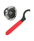 Get That Heavy Duty ER40 Collet Chuck With 100mm Diameter And ER Wrench For Rock Solid CNC Milling Lathe Accuracy Plus High Hardness Steel Construction You Can Rely On - ER40 collet chuck with red wrench.