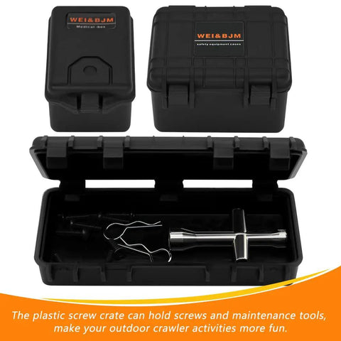 1/10 RC Crawler Accessories Storage Box with tool inside for Traxxas TRX4 Axial SCX10 Redcat Gen 7 8 Black, plastic material