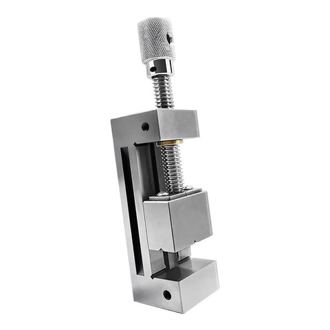 Heavy Duty Stainless Steel Right Angle Table Vise Pliers With Swappable Jaws And Dang Tough Grip For Cnc Projects And Fast Manual Clamping 36Mm Jaw Capacity side view of vise with knob and adjustable jaw.