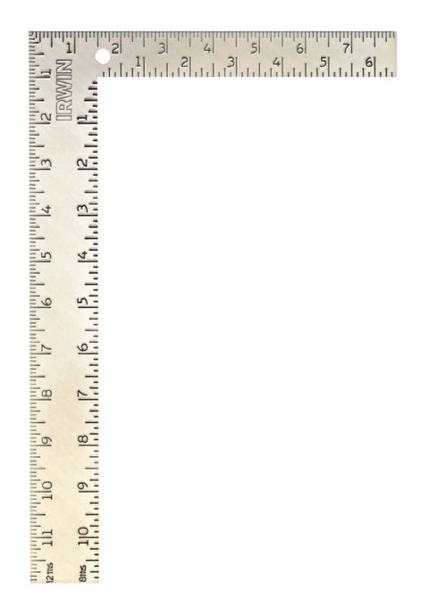 Pro Grade Steel Carpenter Square 8 Inch By 12 Inch With Deep Permanent Stampings And Multi Scale Ruler For Fast Layouts