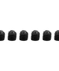 Six black metal grub screws for KANASI shaft coupler; fits 2.3–4.0 mm shafts.