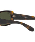 RB4389 Womens Square Sunglasses Havana Green 55mm Non Polarized Crystal Lenses shown from side view