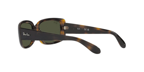 RB4389 Womens Square Sunglasses Havana Green 55mm Non Polarized Crystal Lenses shown from side view