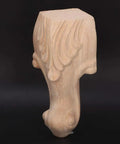 Close-up of a single carved leg from Dope European Carved Cabinet Leg Set For Furniture Four Pieces With Ornate Table And Chair Feet 12x6 cm