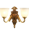 Top Shelf Copper Wall Sconce Featuring Crisp White Frosted Glass Shade And Reliable E27 Bulb Base Heavy Duty Rustproof Metal Design Delivers Flawless Glow To Bedroom Bedside Or Lounge Area, two light design.