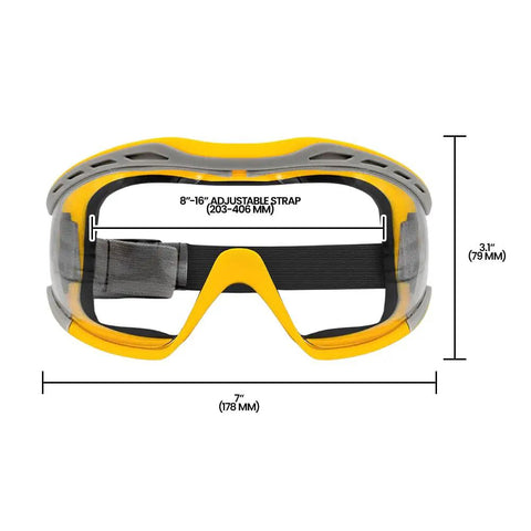 Straight Up Tough Commercial Safety Goggles With Crystal Clear Lens And Secure Flex Seals Lightweight Polycarbonate Frame Hella Comfortable Yellow 12 Pack Bulk Deal