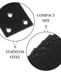 Close-up of Black Stainless Steel Corner Brackets Set Of 10 With Protective Coating, featuring compact size and stainless steel material.
