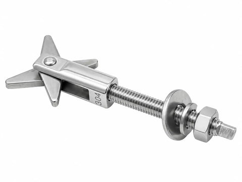 Tough As Nails Heavy Duty X Head Toggle Bolts For Hollow Wall Drywall Anchor Fasteners M8X150mm Pack Of 4 with metal design.