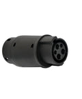 Portable DC Fast Charging Adapter For Electric Cars Type 1 To Type 2 J1772 Plug showing close-up of the black connector end.