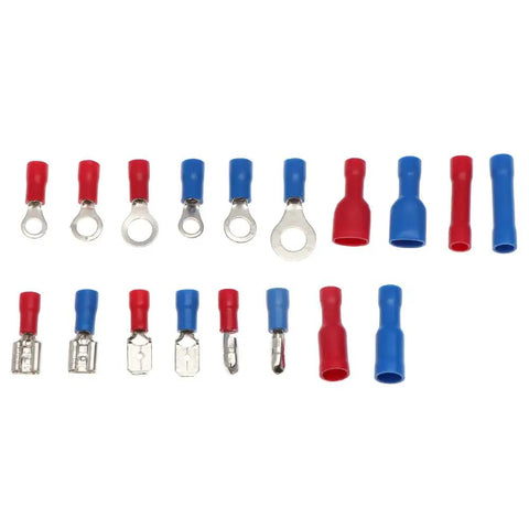 A Slick Set Of 400 Assorted Insulated Fork Wire Spade Terminals With Crimping Rings For Tough Car Wiring Jobs And General Electrical Gadgets That Keep Everything Connected Smooth. red and blue insulated wire terminals with ring and spade ends