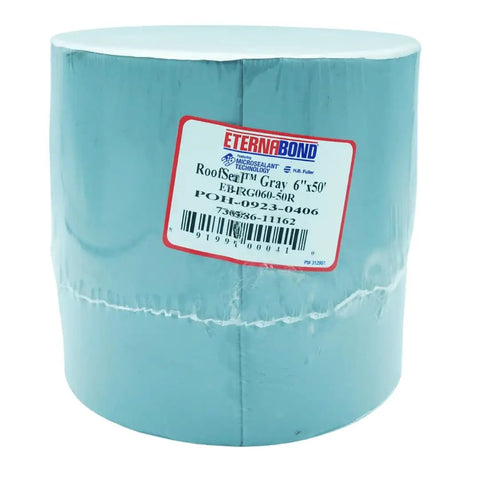 Front view of Gray 6 Inch by 50 Foot Roof Seal Repair Tape for RVs and Metal Roofs Ultra Durable Micro Sealant UV Stable Waterproof