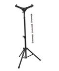 Heavy Duty Folding Drum Rack With Adjustable Alloy Snare Holder Portable Practice Drum Pad Kit For Tour Bound Road Trips and Killer Quick Setup Studio Sessions, adjustable metal stand with clamps.