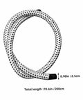 Replacement Steam Hose For Garment Steamer Pro Grade High Temperature Resistant Tube shown in coiled form, 200cm length, 2.5cm diameter.
