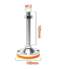 Tough As Nails Heavy Duty Leveling Screw Legs Adjustable Anti Vibration Machine Feet Carbon Steel Base Industrial Grade For Furniture Equipment 9 Pack M12 with orange base, 100mm tall.