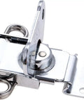 Heavy Duty Toggle Catch Latch With Duckbill Hasp Lock, 60X72Mm Steel Clamp For Cabinets Tool Boxes And Cases Pack Of 2, Easy Install Fast Secure close-up view with shiny finish.