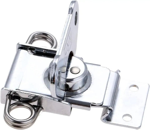 Heavy Duty Toggle Catch Latch With Duckbill Hasp Lock, 60X72Mm Steel Clamp For Cabinets Tool Boxes And Cases Pack Of 2, Easy Install Fast Secure close-up view with shiny finish.