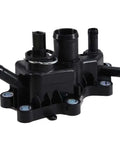 Thermostat Housing 2812030161 A2812030161 Replacement for Mercedes W453 For Four For Two Coupe Convertible With M281 0.9T Engine Direct Fit Plug And Play OEM Style Part Numbers 2812030161 A2812030161 black plastic thermostat housing with hose ports