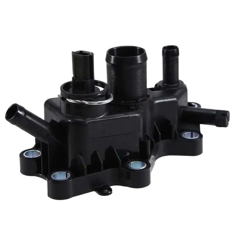 Thermostat Housing 2812030161 A2812030161 Replacement for Mercedes W453 For Four For Two Coupe Convertible With M281 0.9T Engine Direct Fit Plug And Play OEM Style Part Numbers 2812030161 A2812030161 black plastic thermostat housing with hose ports