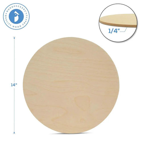 Unfinished Baltic Birch Wood Circles, 14 Inch Diameter Quarter Inch Thick, pretty dang smooth sanded craft disc.