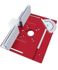 Built Rock Solid C8 Aluminum Router Table Insert Plate For Woodworking Projects Dead Accurate Inverted Mounting Platform Knockout Upgrade For 65 Millimeter Routers In Bold Red Color, 240x200mm with adjustable features.