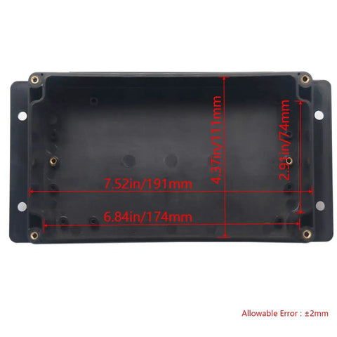Interior view of IP65 Waterproof Project Box For DIY Electronics Gear In ABS Plastic Enclosure With Fixed Ear 7.87 x 4.72 x 2.95 Inches