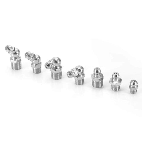 45Pcs M6 M8 M10 Brass Zerk Grease Nipple Fittings Set, Pro Grade Metal Replacement Nipples Assortment Kit, For Automotive And Workshop