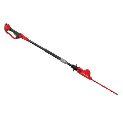 Cordless Pole Hedge Trimmer With 18 Inch Dual Action Blades, 180 Degree Pivoting Head For 5 Cutting Angles, 11 Foot Reach
