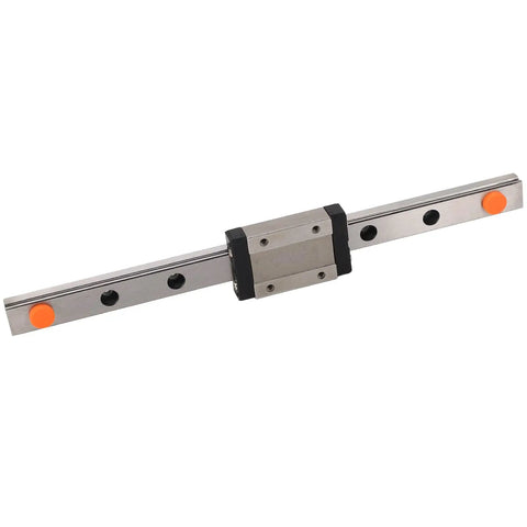 Smooth Linear Motion Rail With Slide Block 200mm For 3D Printers And CNC Machines, steel rail with block