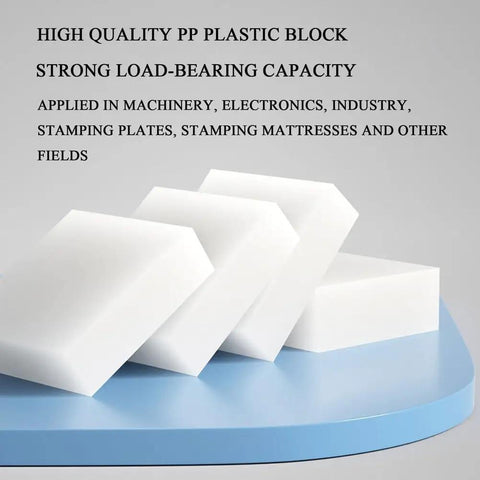 Rock Solid Heavy Duty Polypropylene Anti Vibration Shim Plates 200X300Mm Machine Leveling Support Pads 40Mm Thick on blue surface.