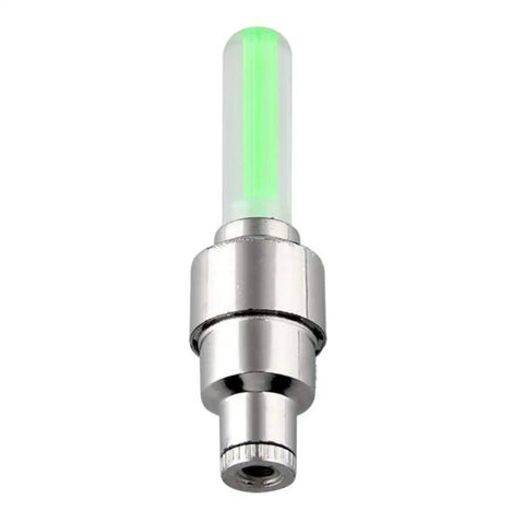 Single green LED valve cap from Led Valve Cap Lights Set Of 20 For Cars Bikes Motorcycles And More Dope Auto Shining Tire Wheel Lights