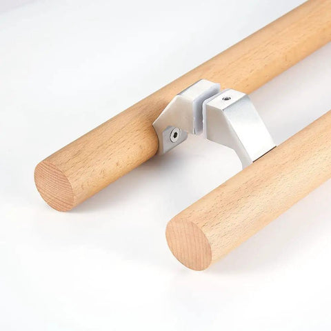 Kick Up Your Space With This Genuine Beech Wood Double Sided Push Pull Door Handle Featuring A Rock Solid 304 Stainless Steel Connector Extra Long Sixty Inch H Shape Bar Built Tough For Sauna Rooms And Daily Grind