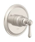 Opulence Brushed Nickel Shower Trim Kit With Single Handle Wall Mount Trim Only Valve Not Included Requires Three Quarter Inch Thermostatic Rough In Valve Sold Separately Slick Upgrade For Modern Bathrooms, showing brushed nickel single-handle trim