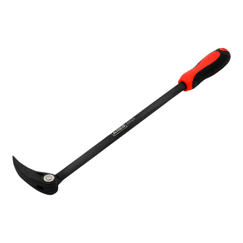 16 Inch Indexable Pry Bar With 11 Position Adjustable Head for Tight Spots, Chrome Vanadium Steel, black and red handle
