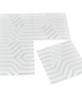 Geometric 3D PVC Wall Panels Matte White Pack of 12 Tiles Covering 32 Sq Ft, Each 19.7 Inch Square
