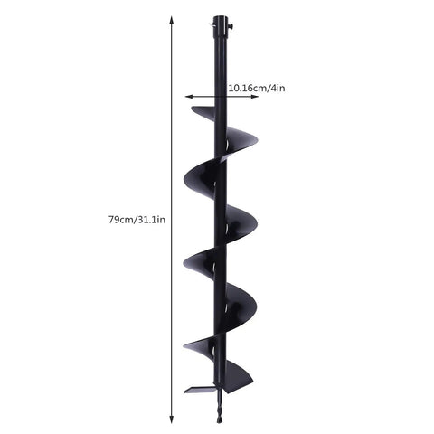 4 Inch Post Hole Digger Auger Bit Replacement With Three Quarter Inch Shaft Heavy Duty Spiral Blade