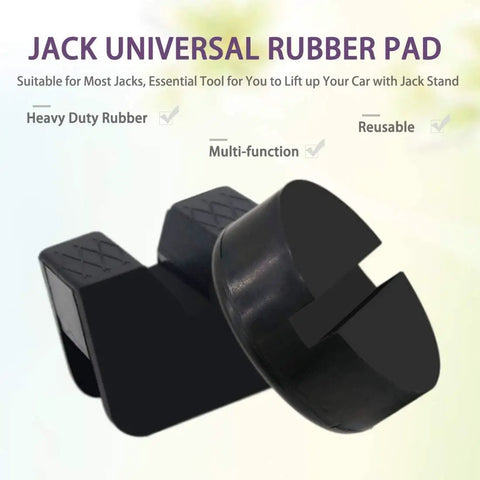 3 Ton Universal Rubber Jack Pad Adapters Set For Jack Stands, Round Type And V Type Slotted Frame Rail Protectors, Heavy Duty