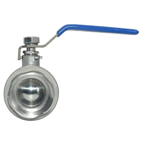 Front view of 1-1/4 Inch 316 Stainless Steel Full Port Ball Valve With Vinyl Handle For Easy Turn Low Torque Operation