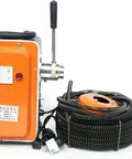 Heavy Duty 1000W Cordless Drain Pipe Cleaner with 5M spiral shaft for removing grease and hair blockages in various pipes.