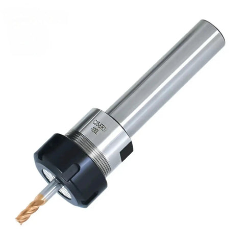 Heavy Duty ER Collet Extension Rod To Lengthen Your Milling Setup For Precision Work With C8 Through C40 Sizes Including ER8 And Up, featuring a drill bit.