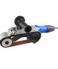 Handheld Pipe Belt Sander And Tube Polisher For Circular Grinding And Rust Removal On Round Metal Pipes, 800W motor, ergonomic design.