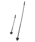 Two black stakes from Decoy Topper Combo Pack For Calls And Electronic Decoys Includes Two Red Yellow Reversible Bird Toppers And One Black White