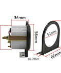 ESUPPORT 52mm universal car oil pressure gauge with white LED display; front view with mounting bracket