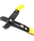 5 Inch Wire Stripper And Cutter With Self Opening Cushioned Grip Handles For 8 To 30 Gauge Wire Adjustable Stopper Great For Solid And Stranded Wire Must Have Tool Includes 1 Piece angled view with yellow handles