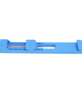 Premium Adjustable Cutting Machine Base Guide With Bi Directional Locking Brackets For Four To Six Inch Grinders, blue color, suitable for woodworking.