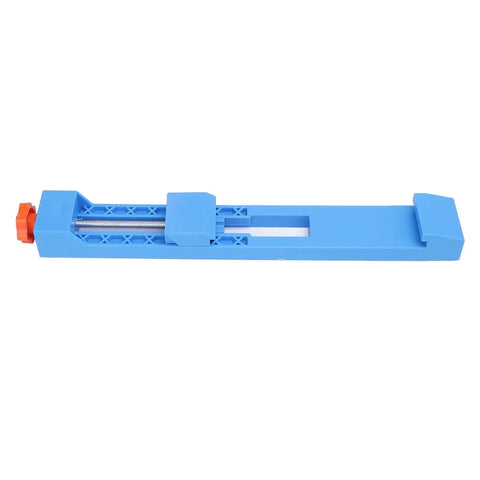 Premium Adjustable Cutting Machine Base Guide With Bi Directional Locking Brackets For Four To Six Inch Grinders, blue color, suitable for woodworking.
